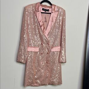 Endless Rose Blush Sequin Blazer Dress